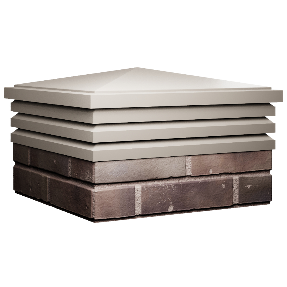 Колпак Zking Бона ХайТек Бежевый на столб 2х2 кирпича (513х513мм) в Воронеже фото