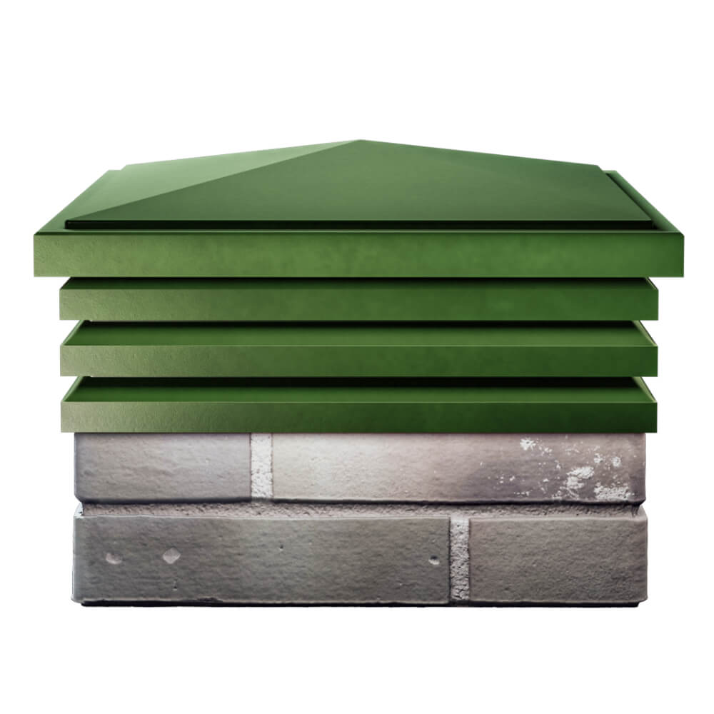 Колпак Zking Бона ХайТек Зеленый на столб 1.5х1.5 кирпича (385х385мм) Воронеж фото