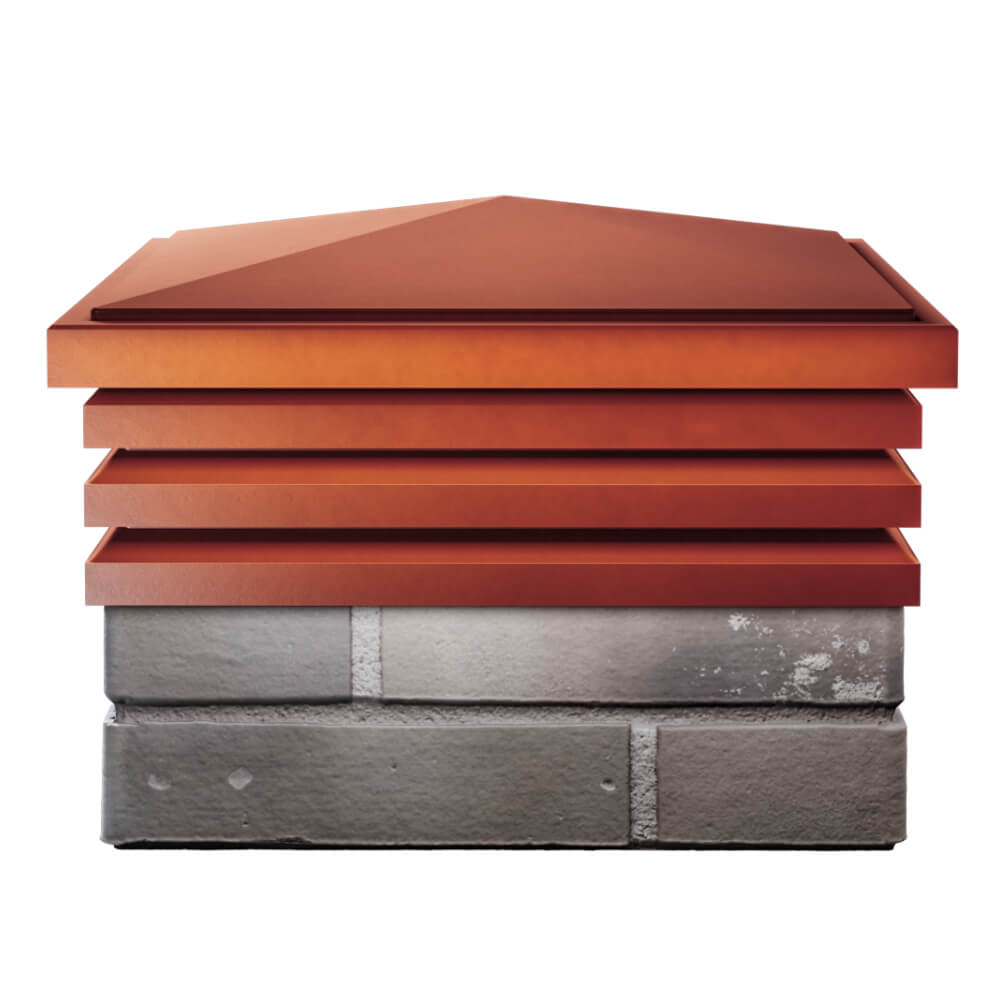 Колпак Zking Бона ХайТек Красный на столб 1.5х1.5 кирпича (385х385мм) Воронеж фото