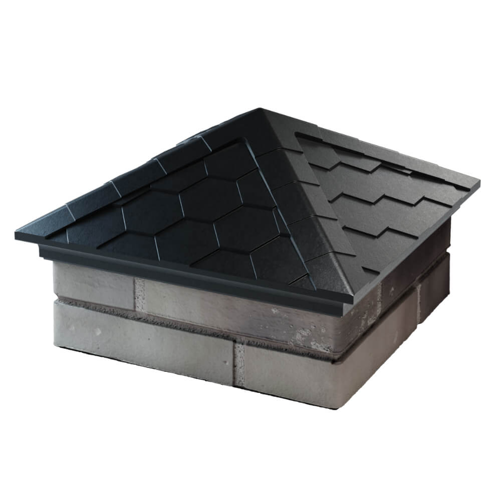 Колпак Zking Эверест Черный на столб 1.5х1.5 кирпича (390х390мм) в Воронеже фото