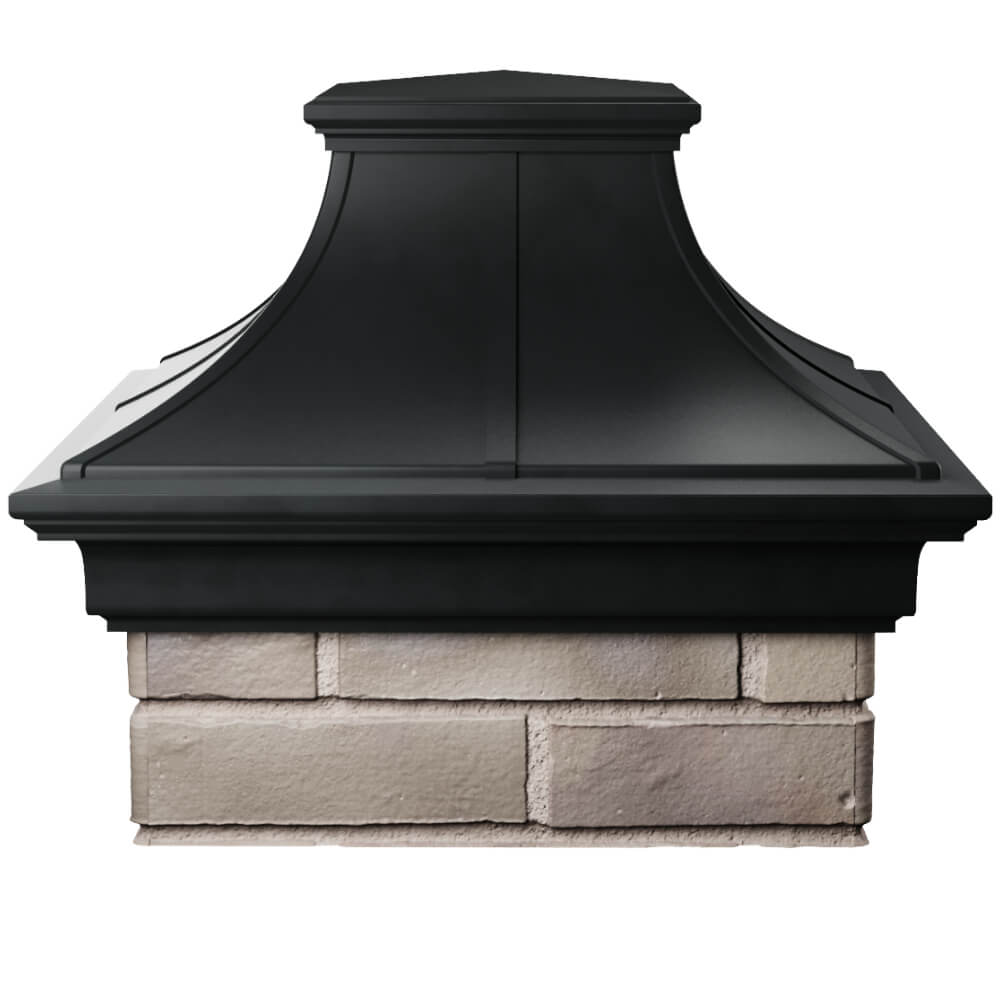 Колпак Zking Монблан Премиум Черный на столб 1.5х1.5 кирпича (385х385мм) Воронеж фото