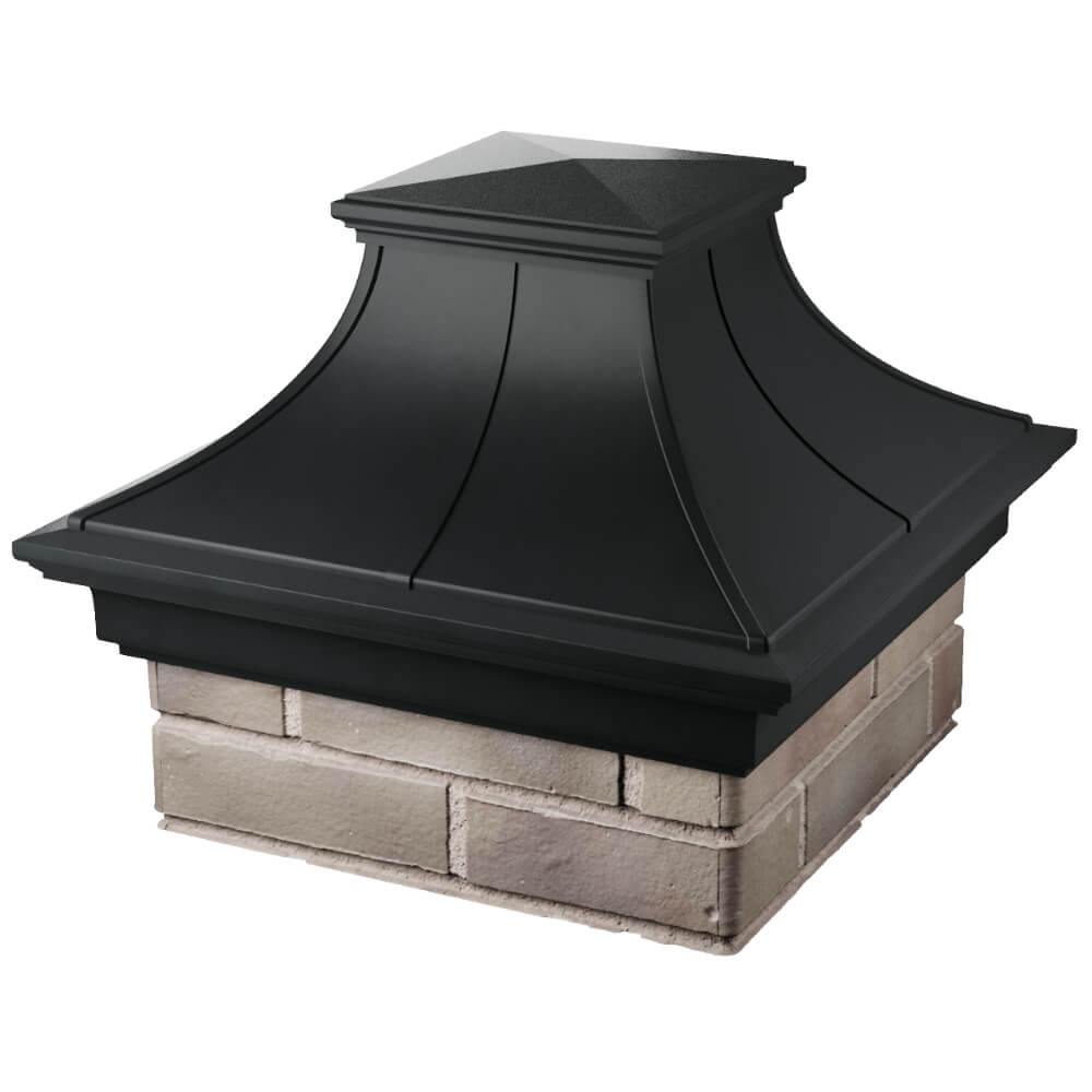 Колпак Zking Монблан Премиум Черный на столб 1.5х1.5 кирпича (385х385мм) в Воронеже фото