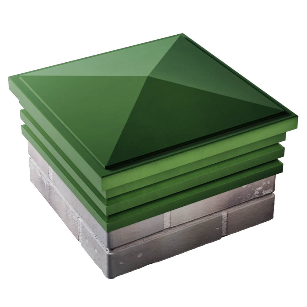 Колпак Zking Бона ХайТек Зеленый на столб 1.5х1.5 кирпича (385х385мм) в Воронеже фото