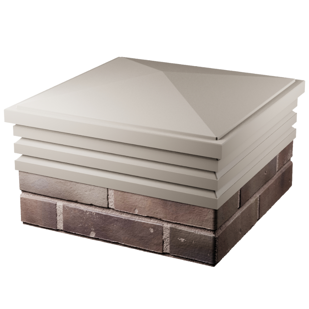 Колпак Zking Бона ХайТек Бежевый на столб 2х2 кирпича (513х513мм) в Воронеже фото