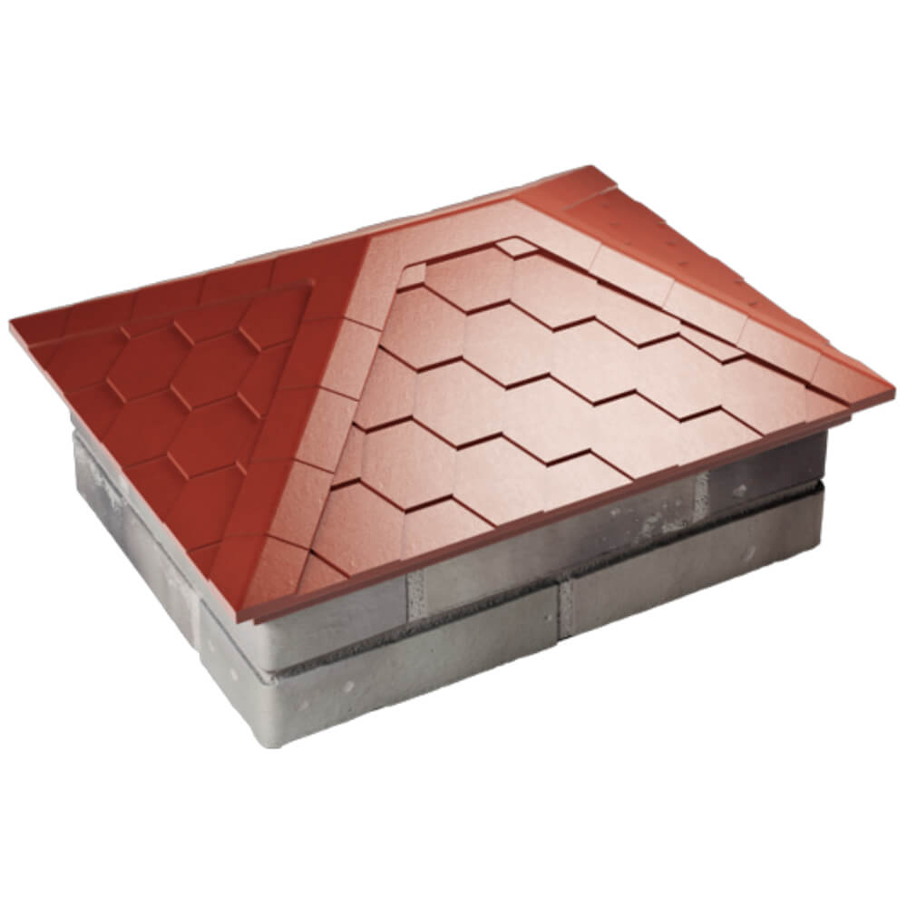 Колпак Zking Эверест Красный на столб 2х1.5 кирпича (520х390мм) Воронеж фото