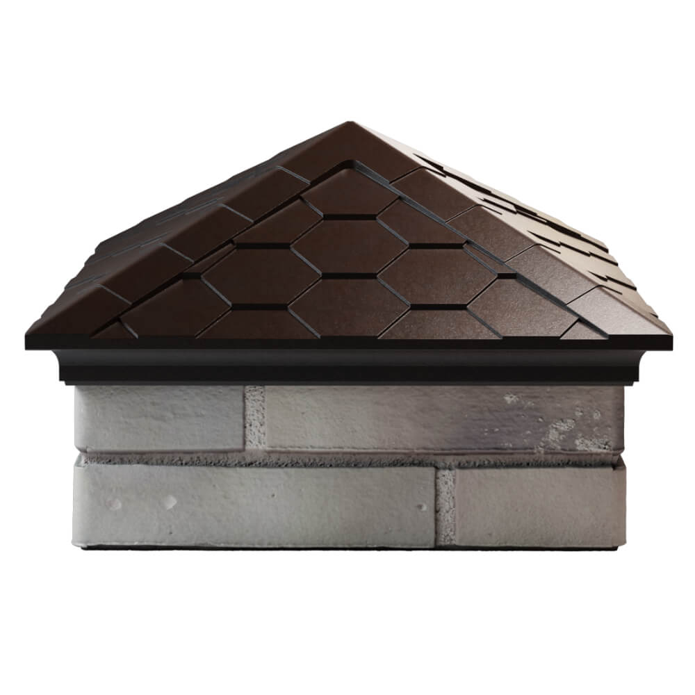 Колпак Zking Эверест Коричневый на столб 1.5х1.5 кирпича (390х390мм) Воронеж фото