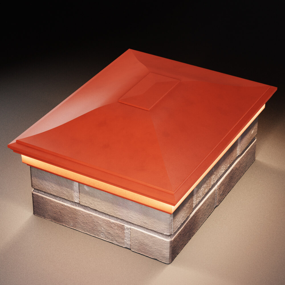 Колпак Zking Монблан Красный на столб 2х1.5 кирпича (515х385мм) c подсветкой в Воронеже фото