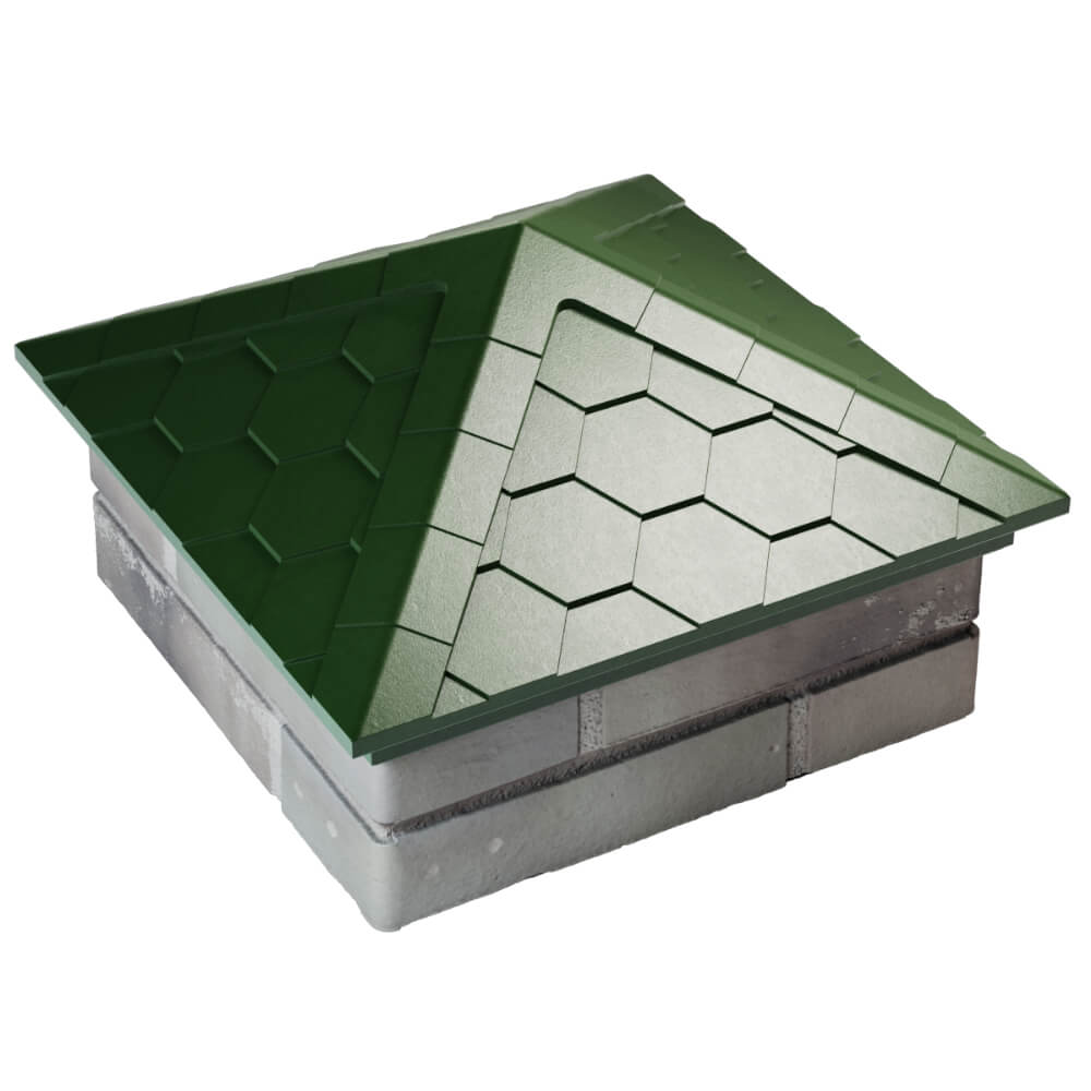 Колпак Zking Эверест Зеленый на столб 1.5х1.5 кирпича (390х390мм) в Воронеже фото
