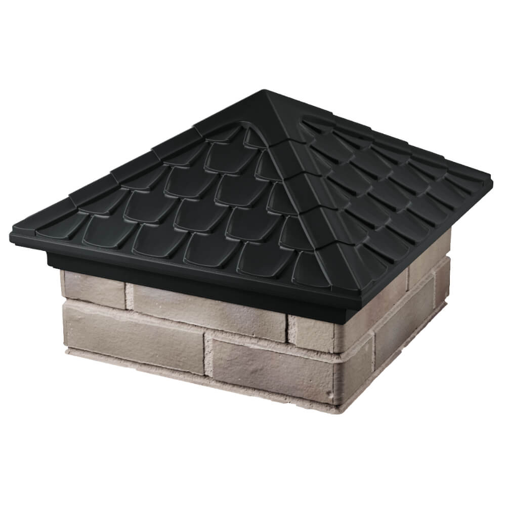 Колпак Zking Эльбрус Черный на столб 1.5х1.5 кирпича (385х385мм) в Воронеже фото