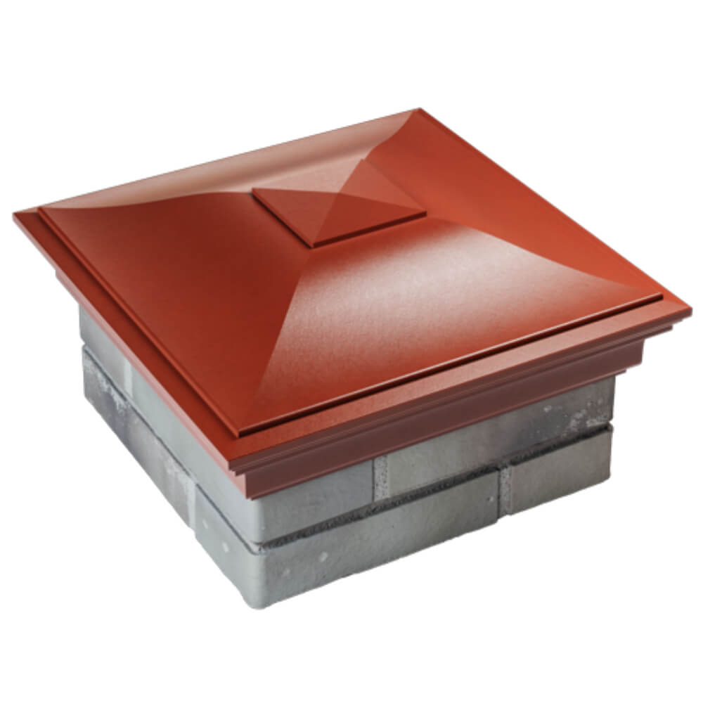 Колпак Zking Монблан Красный на столб 1.5х1.5 кирпича (385х385мм) в Воронеже фото