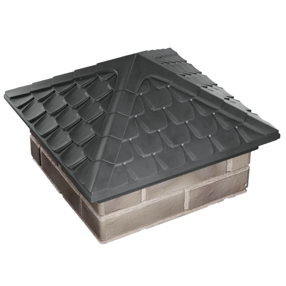 Колпак Zking Эльбрус Серый на столб 1.5х1.5 кирпича (385х385мм) в Воронеже фото