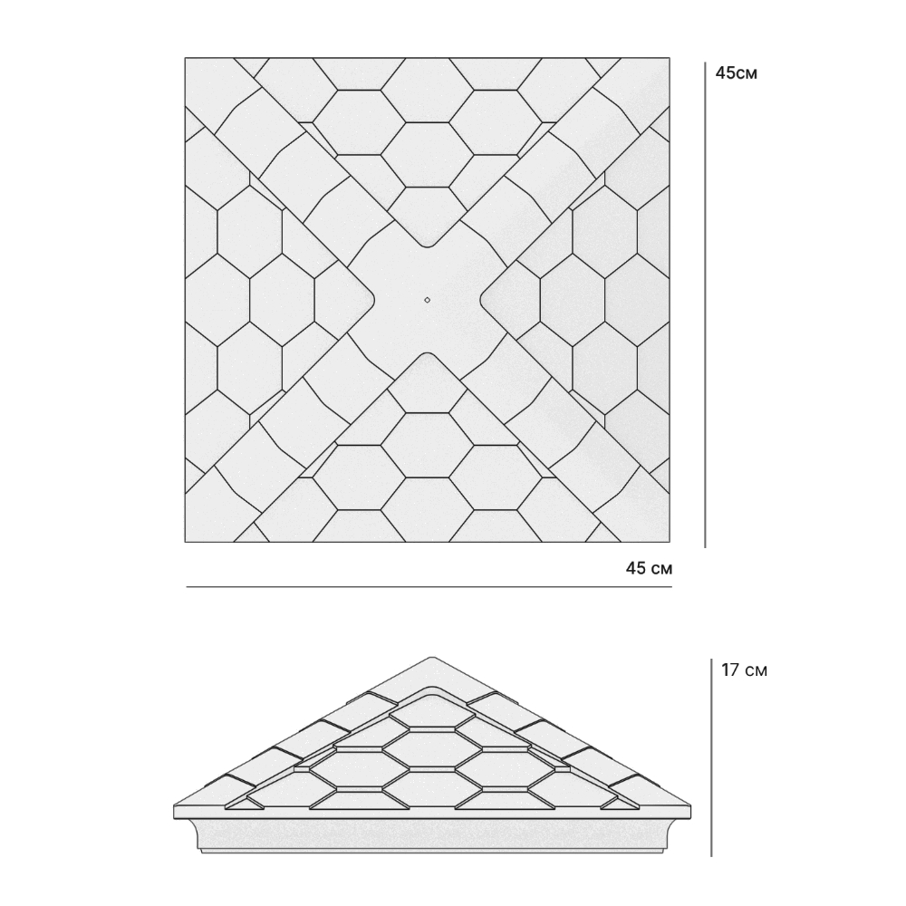 Колпак Zking Эверест Бежевый на столб 1.5х1.5 кирпича (390х390мм) в Воронеже фото