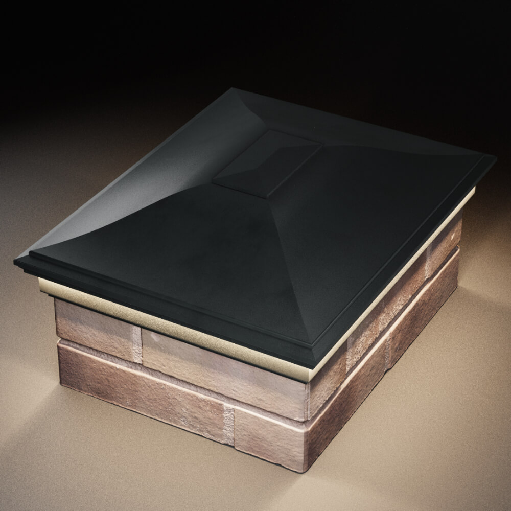 Колпак Zking Монблан Черный на столб 2х1.5 кирпича (515х385мм) c подсветкой в Воронеже фото