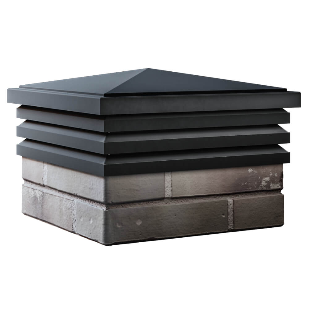 Колпак Zking Бона ХайТек Черный на столб 1.5х1.5 кирпича (385х385мм) в Воронеже фото