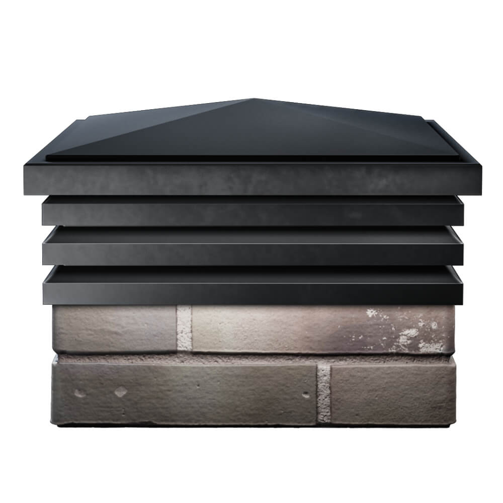 Колпак Zking Бона ХайТек Черный на столб 1.5х1.5 кирпича (385х385мм) Воронеж фото