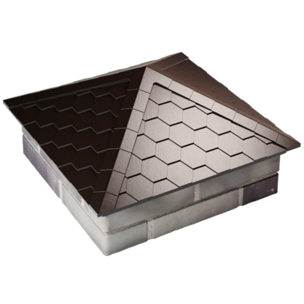 Колпак Zking Эверест Коричневый на столб 2х2 кирпича (535х535мм) Воронеж фото