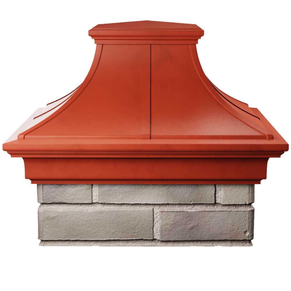 Колпак Zking Монблан Премиум Красный на столб 1.5х1.5 кирпича (385х385мм) Воронеж фото