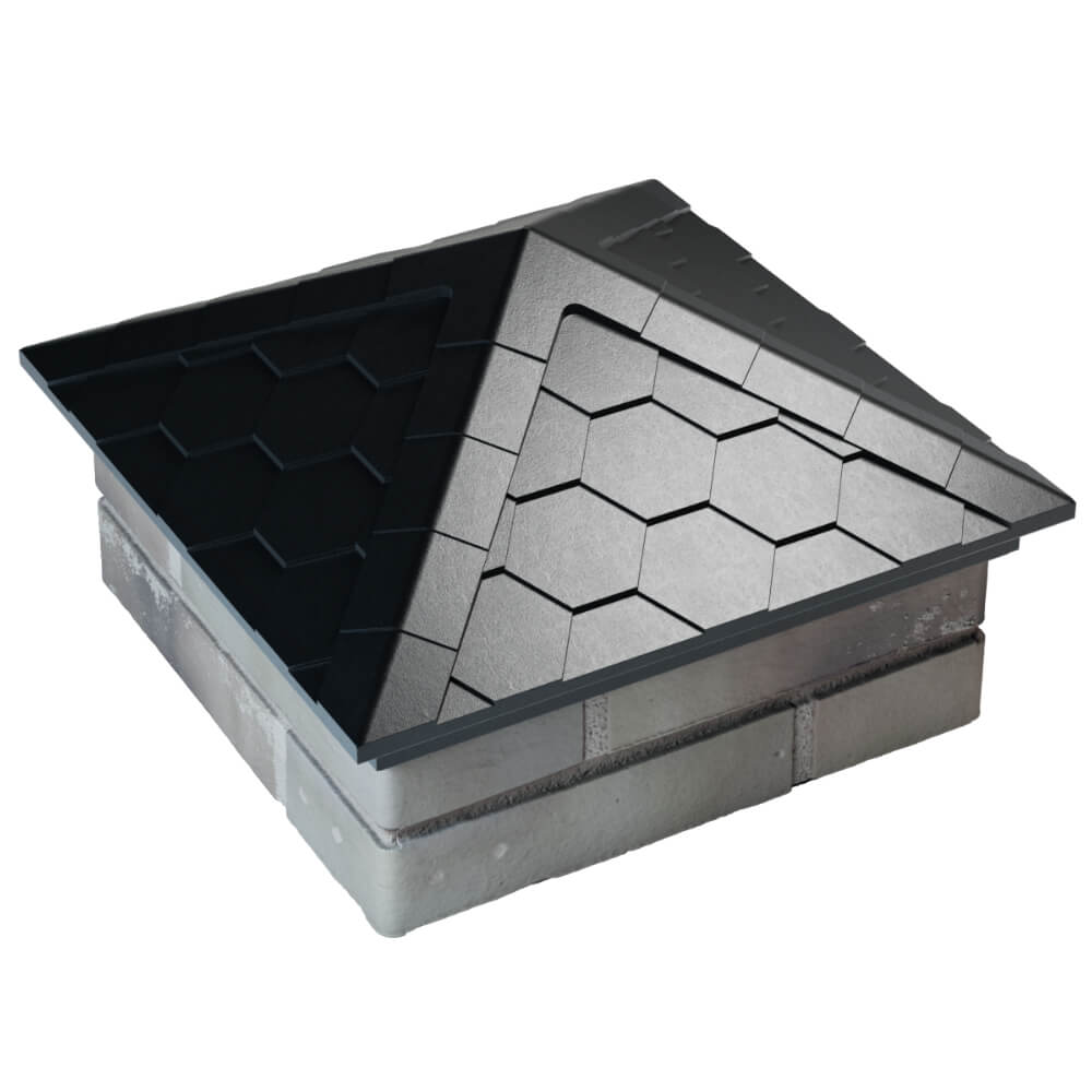 Колпак Zking Эверест Черный на столб 1.5х1.5 кирпича (390х390мм) в Воронеже фото