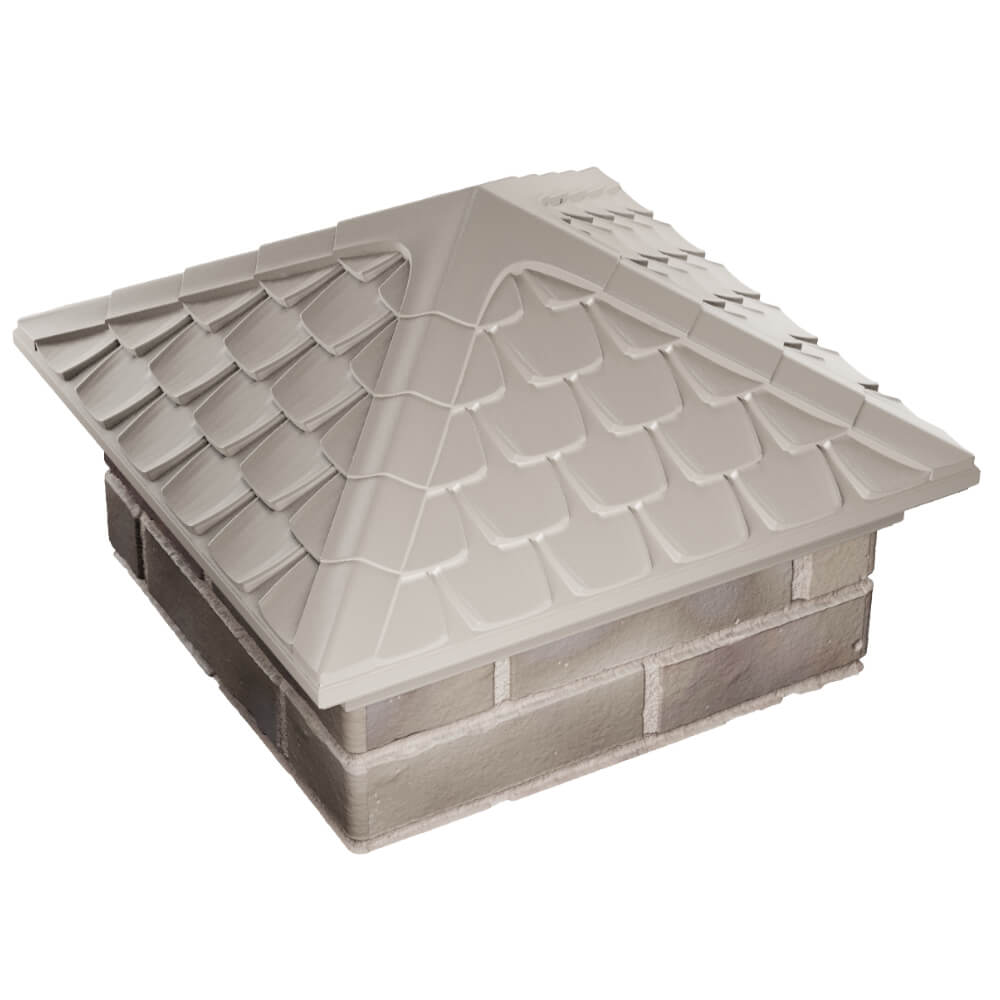 Колпак Zking Эльбрус Бежевый на столб 1.5х1.5 кирпича (385х385мм) в Воронеже фото