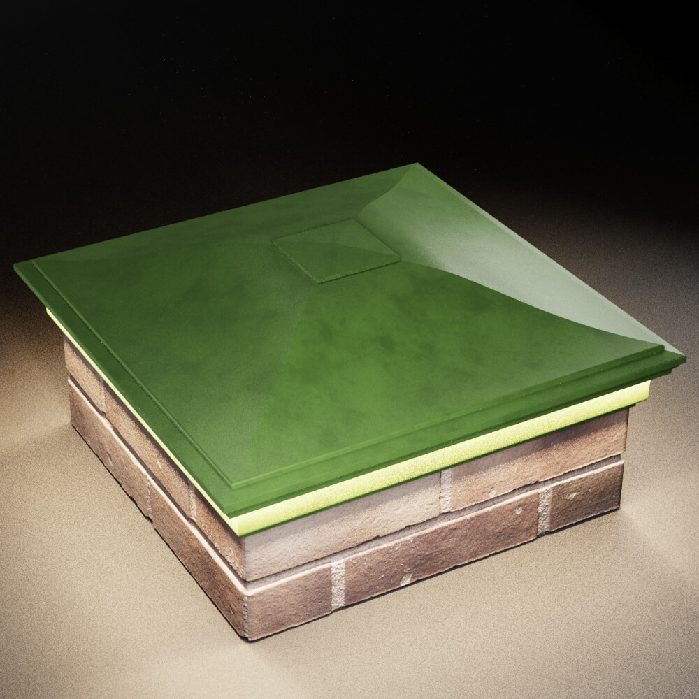 Колпак Zking Монблан Зеленый на столб 2х2 кирпича (515х515мм) c подсветкой в Воронеже фото