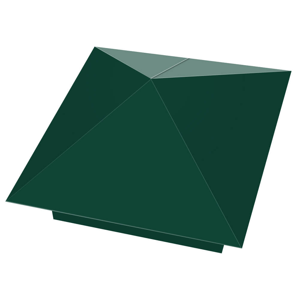 Колпак металлический 390х390мм RAL6005 Зеленый Мох заборный Воронеж фото