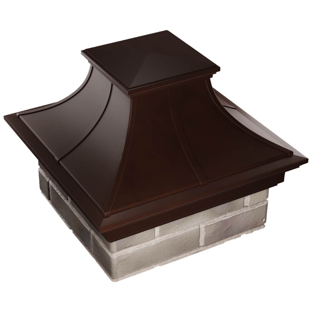 Колпак Zking Монблан Премиум Коричневый на столб 1.5х1.5 кирпича (385х385мм) в Воронеже фото