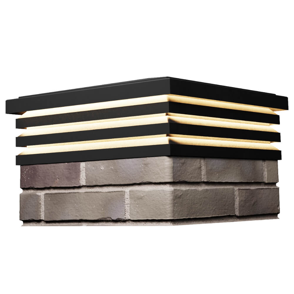 Колпак Zking Бона ХайТек Черный на столб 1.5х1.5 кирпича (385х385мм) с подсветкой в Воронеже фото