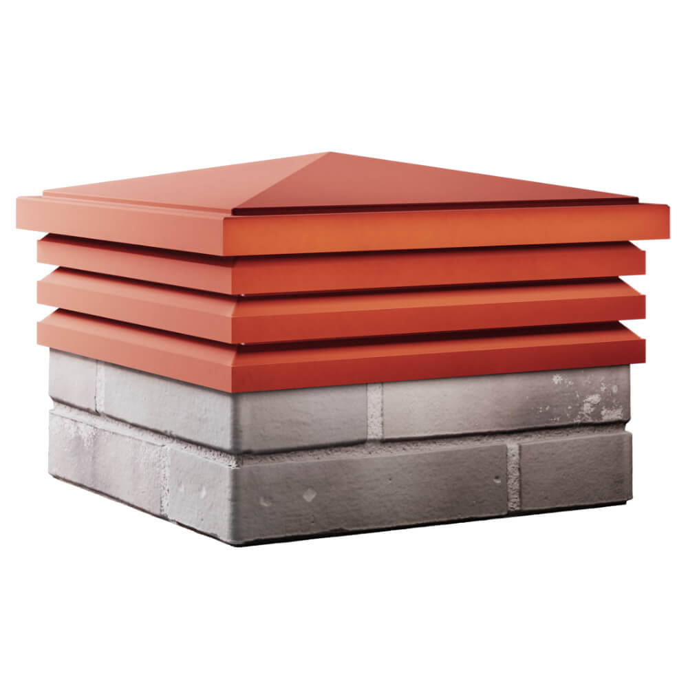 Колпак Zking Бона ХайТек Красный на столб 1.5х1.5 кирпича (385х385мм) в Воронеже фото