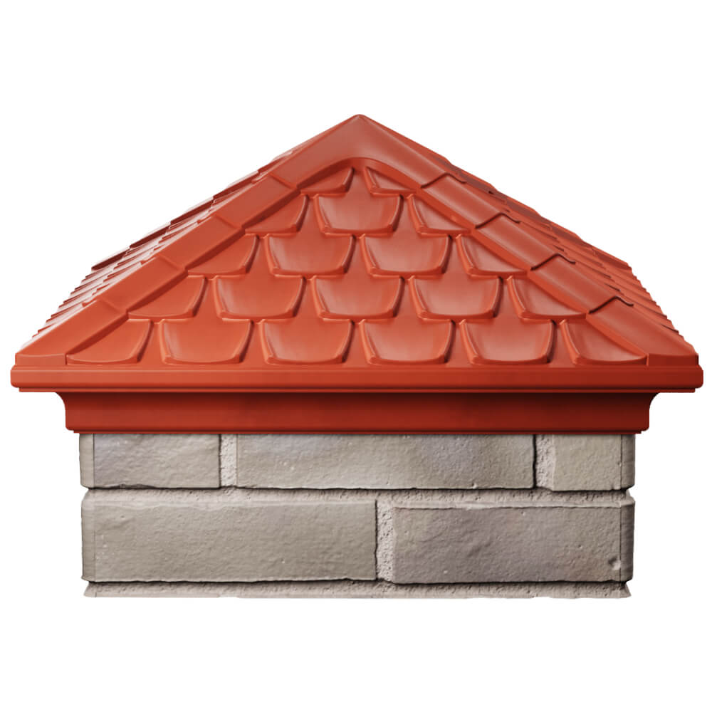 Колпак Zking Эльбрус Красный на столб 1.5х1.5 кирпича (385х385мм) Воронеж фото