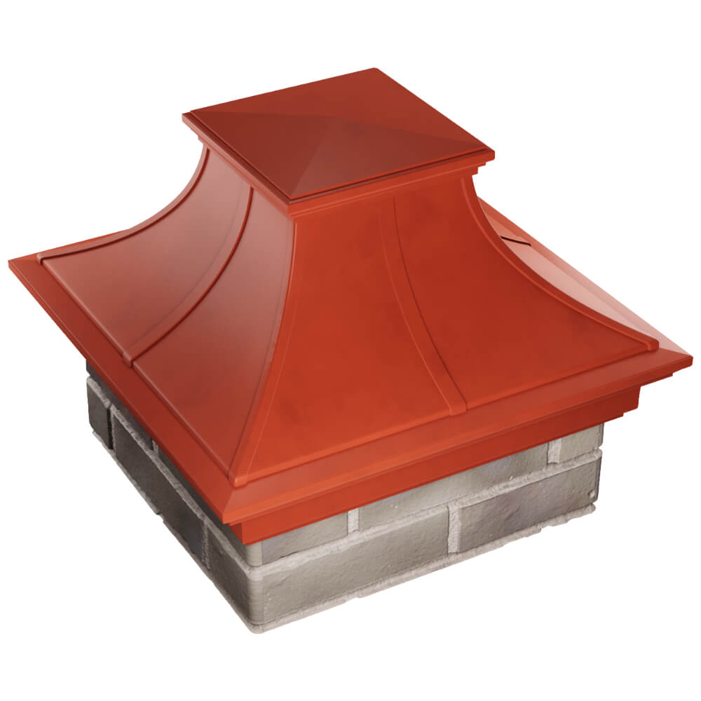 Колпак Zking Монблан Премиум Красный на столб 1.5х1.5 кирпича (385х385мм) в Воронеже фото