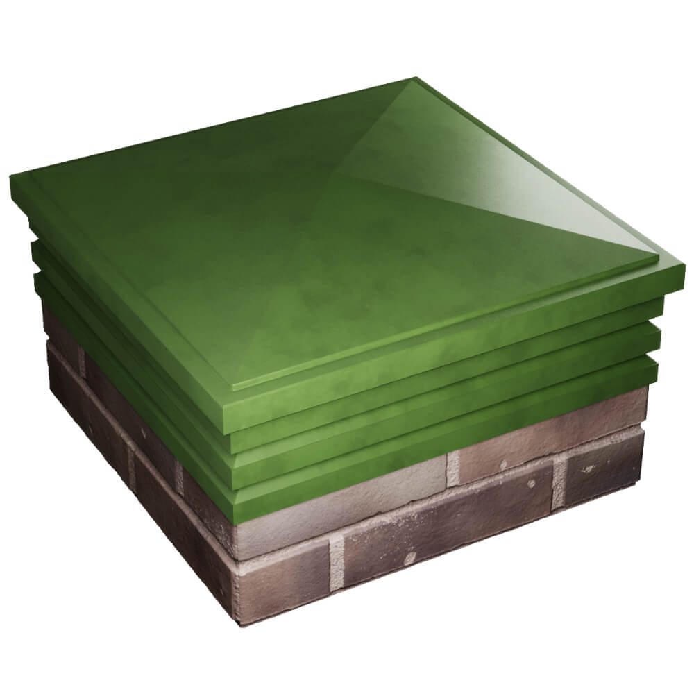 Колпак Zking Бона ХайТек Зеленый на столб 2х2 кирпича (513х513мм) в Воронеже фото