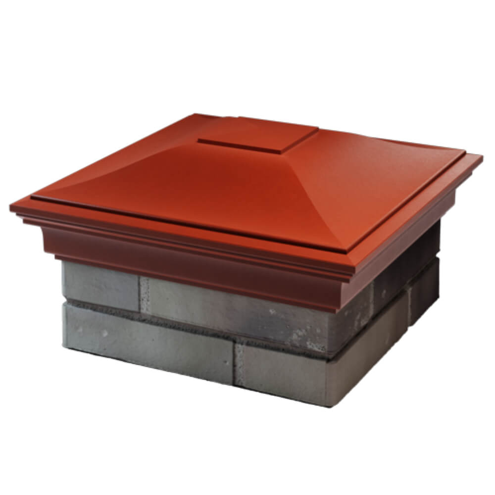 Колпак Zking Монблан Красный на столб 1.5х1.5 кирпича (385х385мм) в Воронеже фото