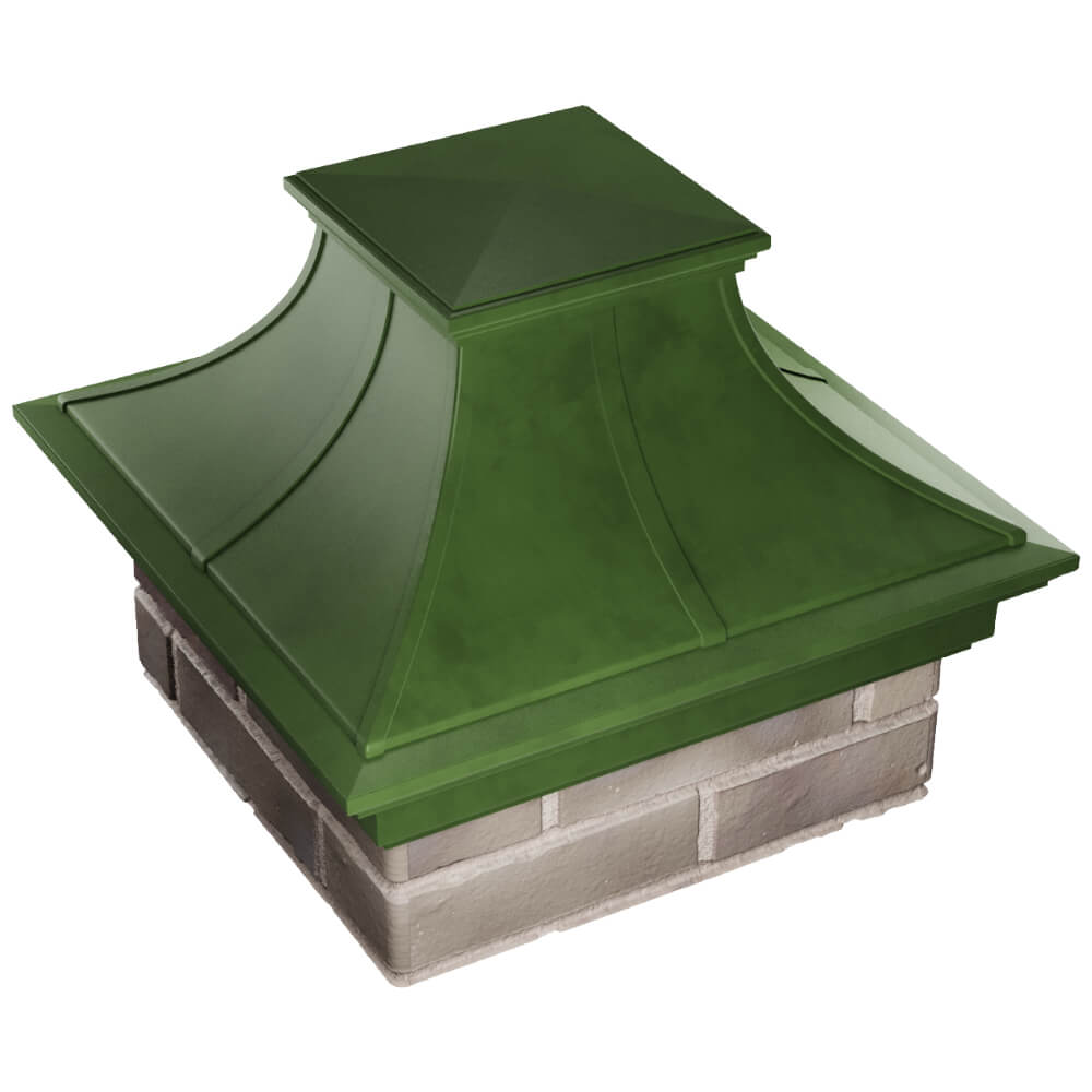 Колпак Zking Монблан Премиум Зеленый на столб 1.5х1.5 кирпича (385х385мм) в Воронеже фото