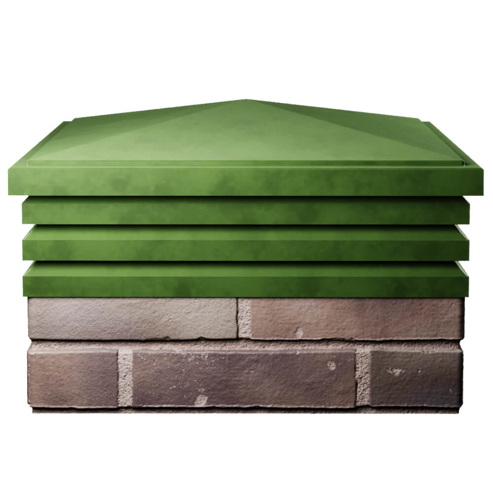 Колпак Zking Бона ХайТек Зеленый на столб 2х2 кирпича (513х513мм) Воронеж фото