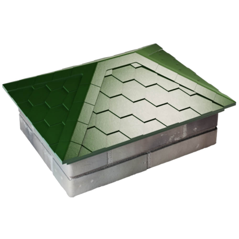 Колпак Zking Эверест Зеленый на столб 2х1.5 кирпича (520х390мм) Воронеж фото