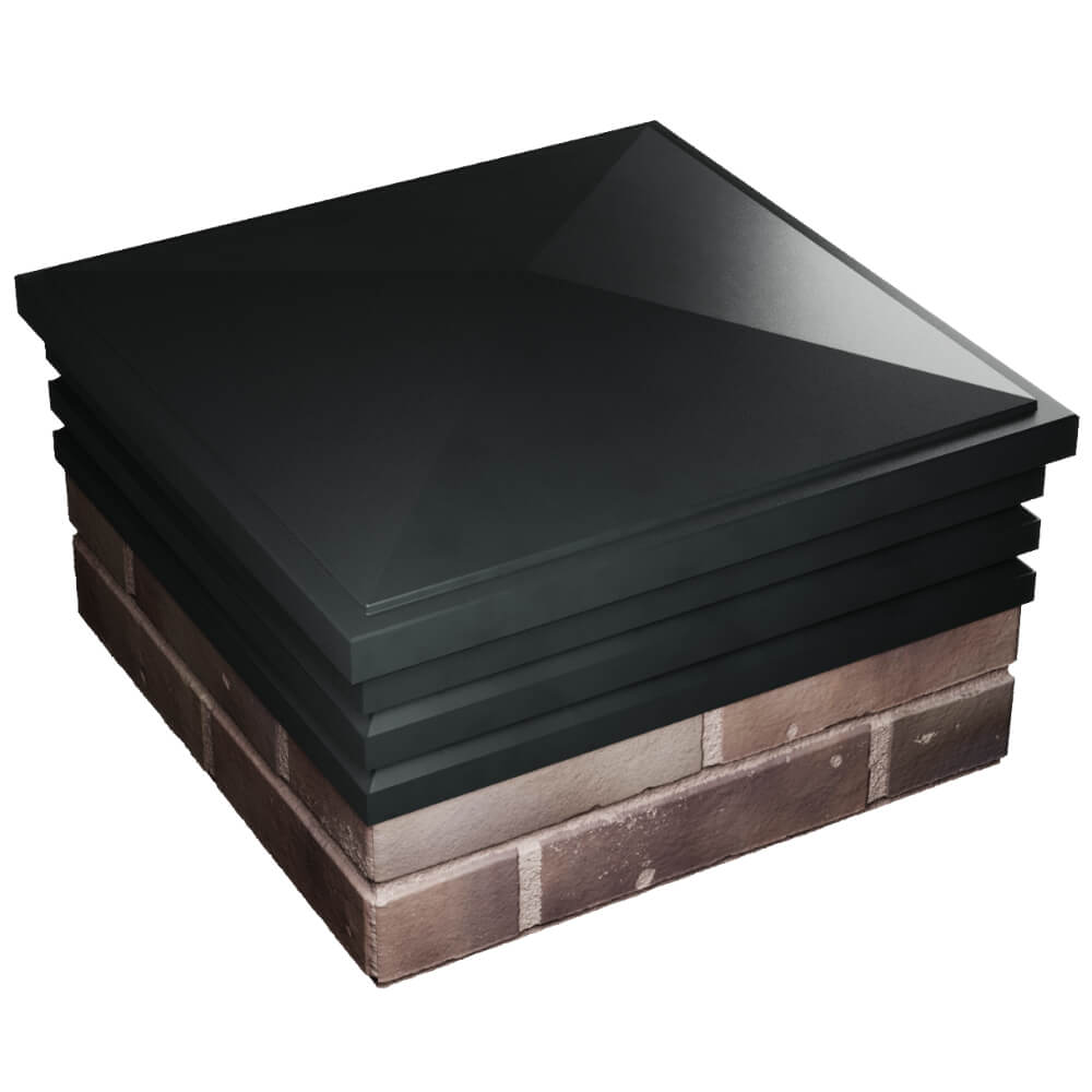 Колпак Zking Бона ХайТек Черный на столб 2х2 кирпича (513х513мм) в Воронеже фото