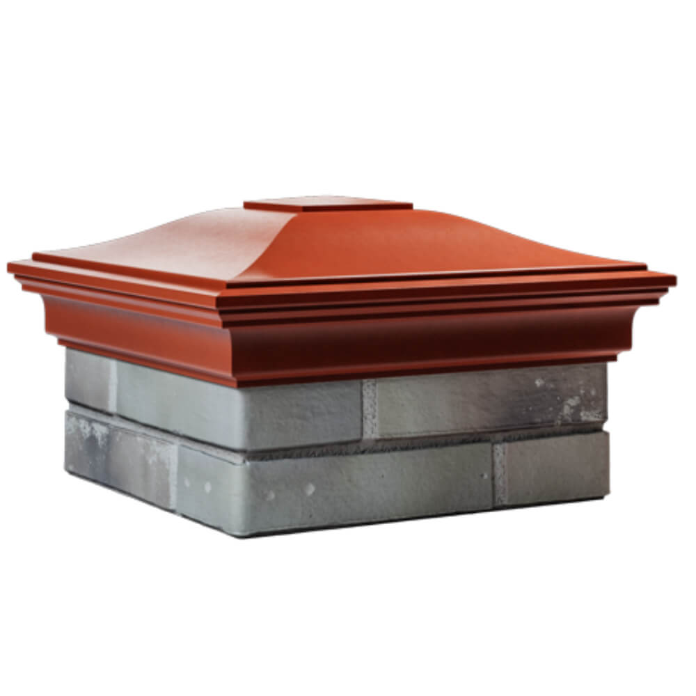 Колпак Zking Монблан Красный на столб 1.5х1.5 кирпича (385х385мм) в Воронеже фото