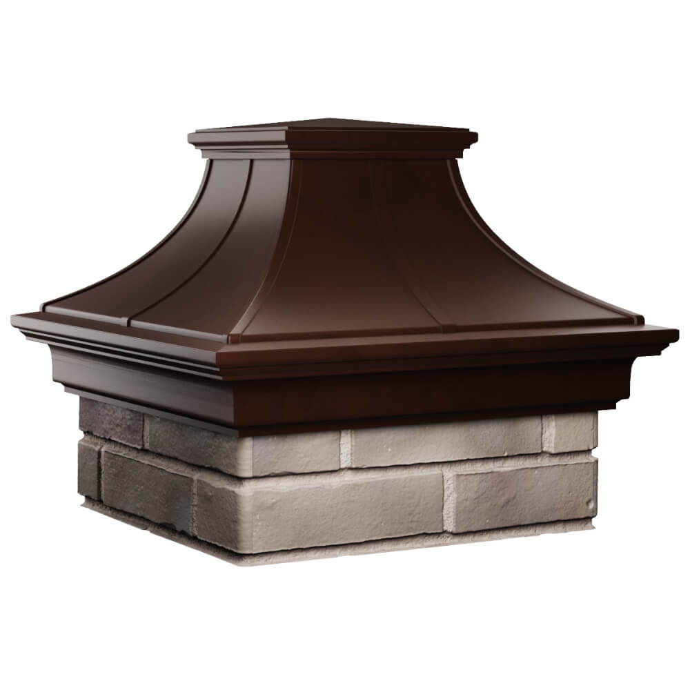 Колпак Zking Монблан Премиум Коричневый на столб 1.5х1.5 кирпича (385х385мм) в Воронеже фото