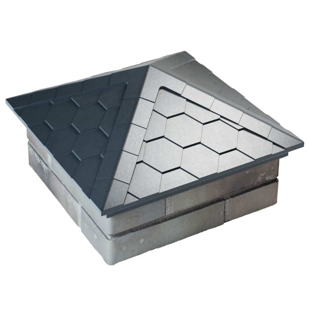 Колпак Zking Эверест Серый на столб 1.5х1.5 кирпича (390х390мм) в Воронеже фото