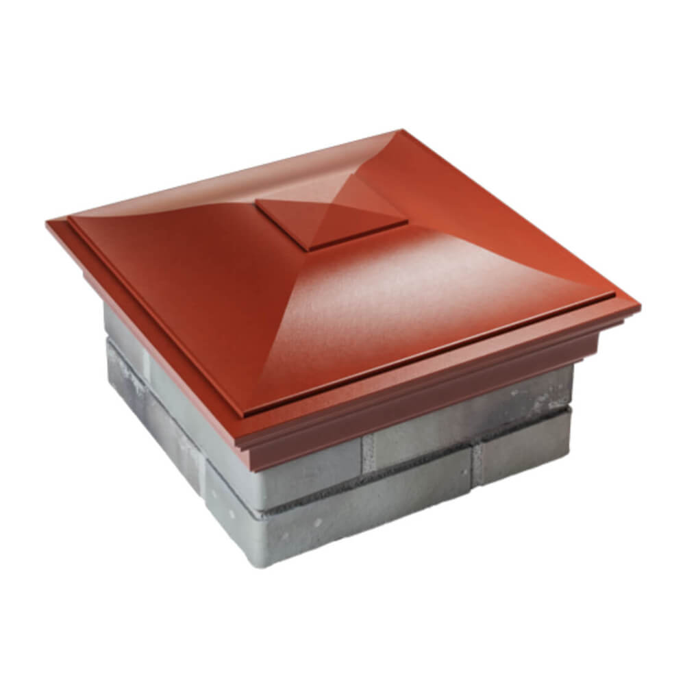 Колпак Zking Монблан Красный на столб 1.5х1.5 еврокирпича 0.7НФ (355х355мм) в Воронеже фото