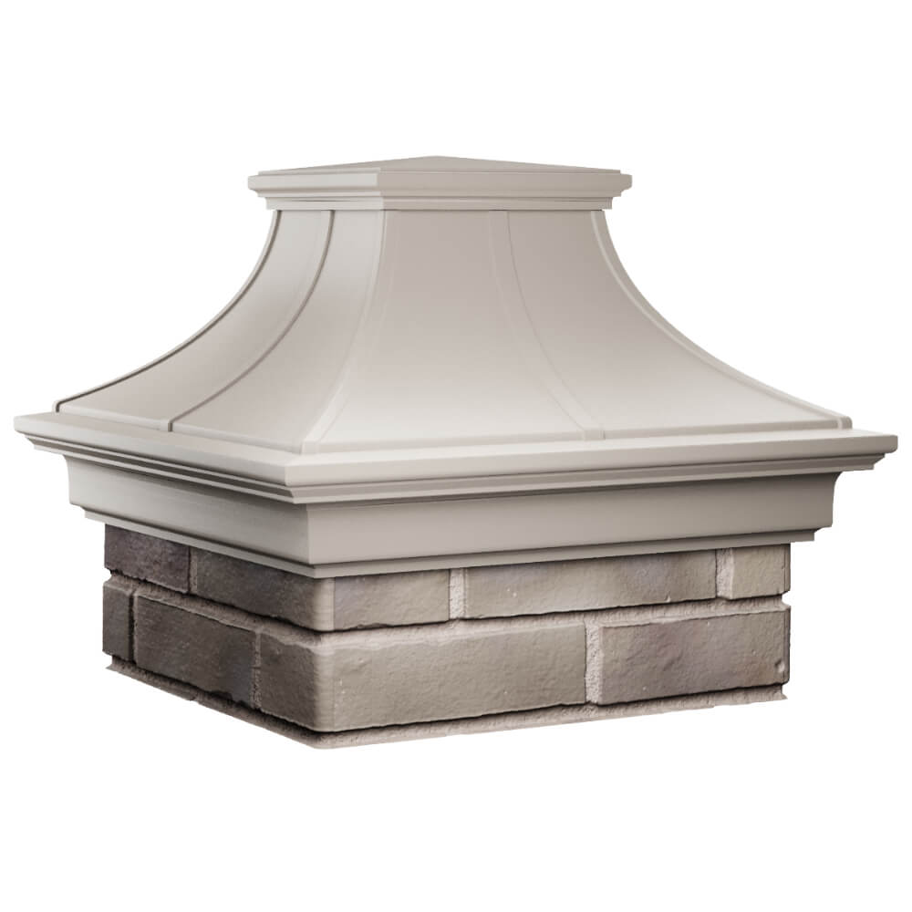 Колпак Zking Монблан Премиум Бежевый на столб 1.5х1.5 кирпича (385х385мм) в Воронеже фото