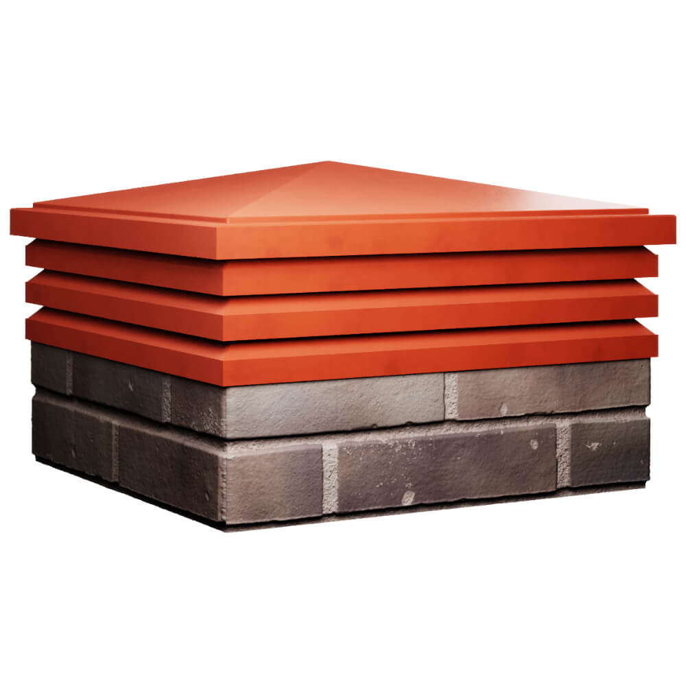 Колпак Zking Бона ХайТек Красный на столб 2х2 кирпича (513х513мм) в Воронеже фото