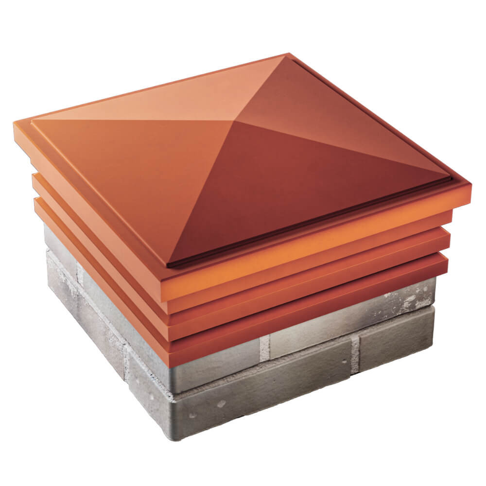 Колпак Zking Бона ХайТек Красный на столб 1.5х1.5 кирпича (385х385мм) в Воронеже фото