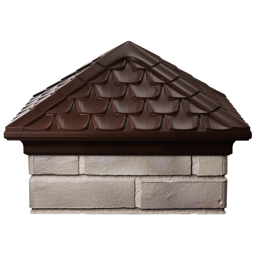 Колпак Zking Эльбрус Коричневый на столб 1.5х1.5 кирпича (385х385мм) Воронеж фото