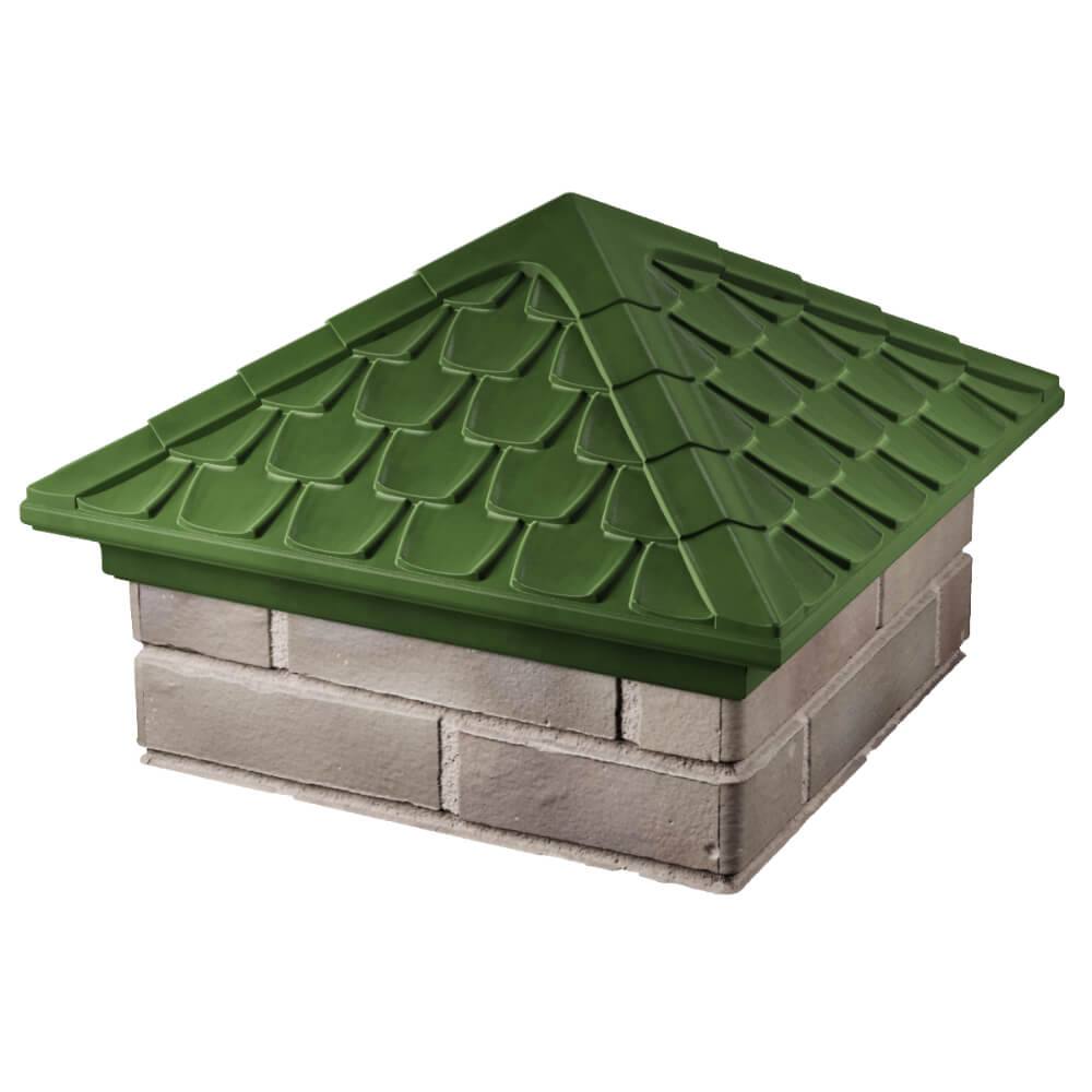 Колпак Zking Эльбрус Зеленый на столб 1.5х1.5 кирпича (385х385мм) в Воронеже фото