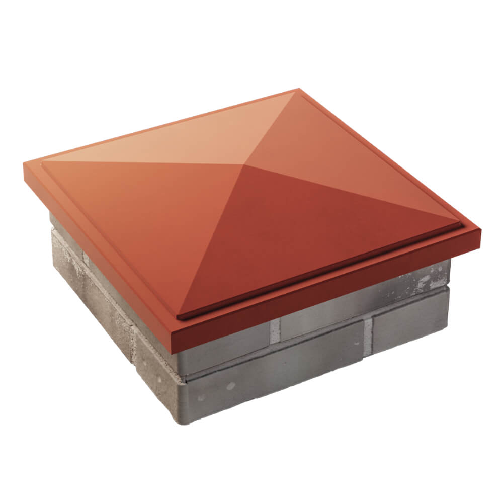 Колпак Zking БонаМоно Красный на столб 1.5х1.5 кирпича (385х385, 400х400мм) в Воронеже фото