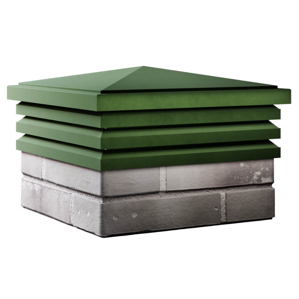 Колпак Zking Бона ХайТек Зеленый на столб 1.5х1.5 кирпича (385х385мм) в Воронеже фото