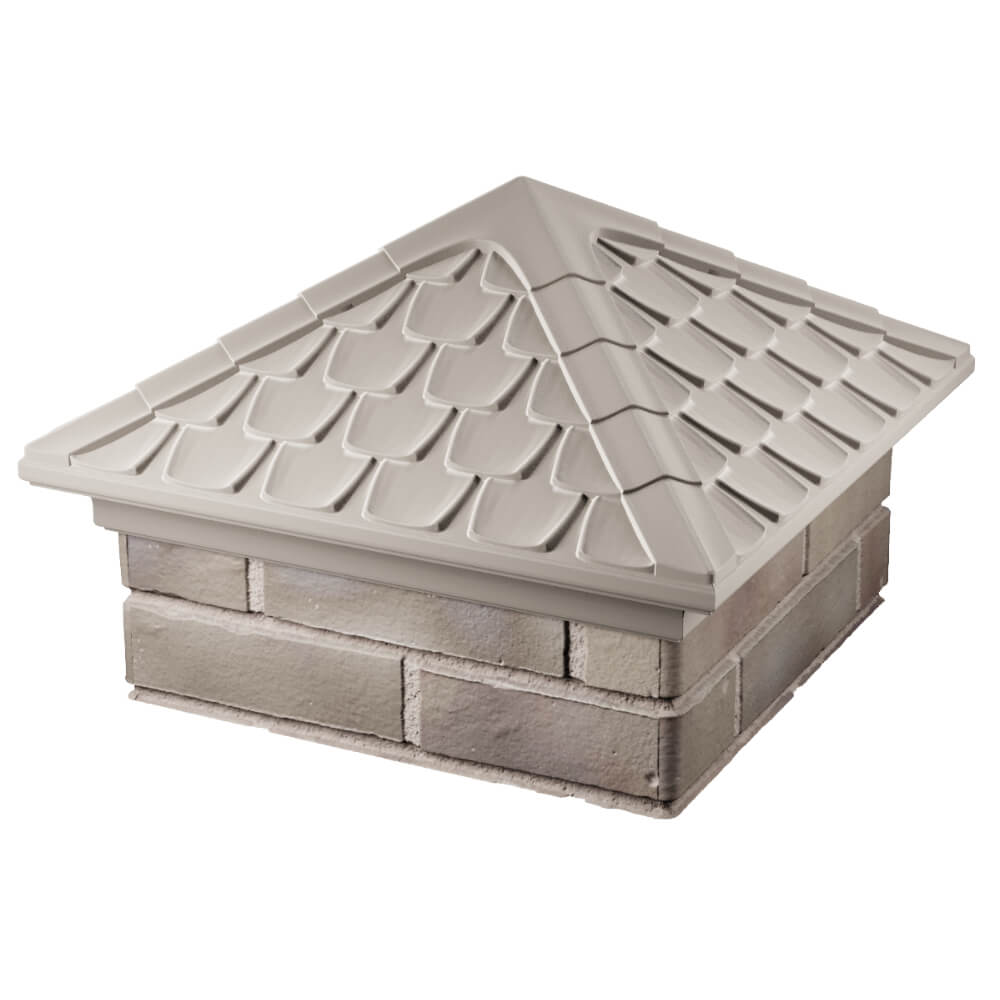 Колпак Zking Эльбрус Бежевый на столб 1.5х1.5 кирпича (385х385мм) в Воронеже фото