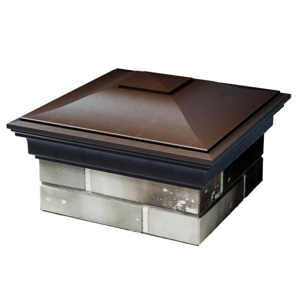 Колпак Zking Монблан Коричневый на столб 1.5х1.5 кирпича (385х385мм) в Воронеже фото