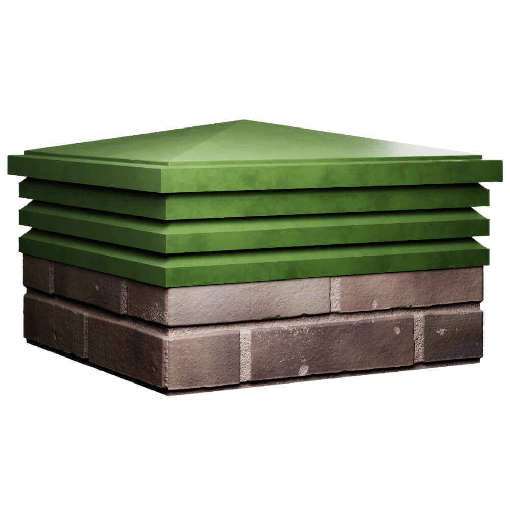 Колпак Zking Бона ХайТек Зеленый на столб 2х2 кирпича (513х513мм) в Воронеже фото